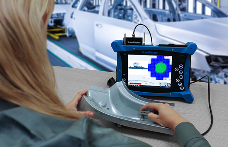 Weld testing. SCANMASTER spot Weld NDT. Scan Master spot Weld NDT. Ultrasonic Welding spot check. Ultrasonic Inspection of fillet and Tee Welds 5%..